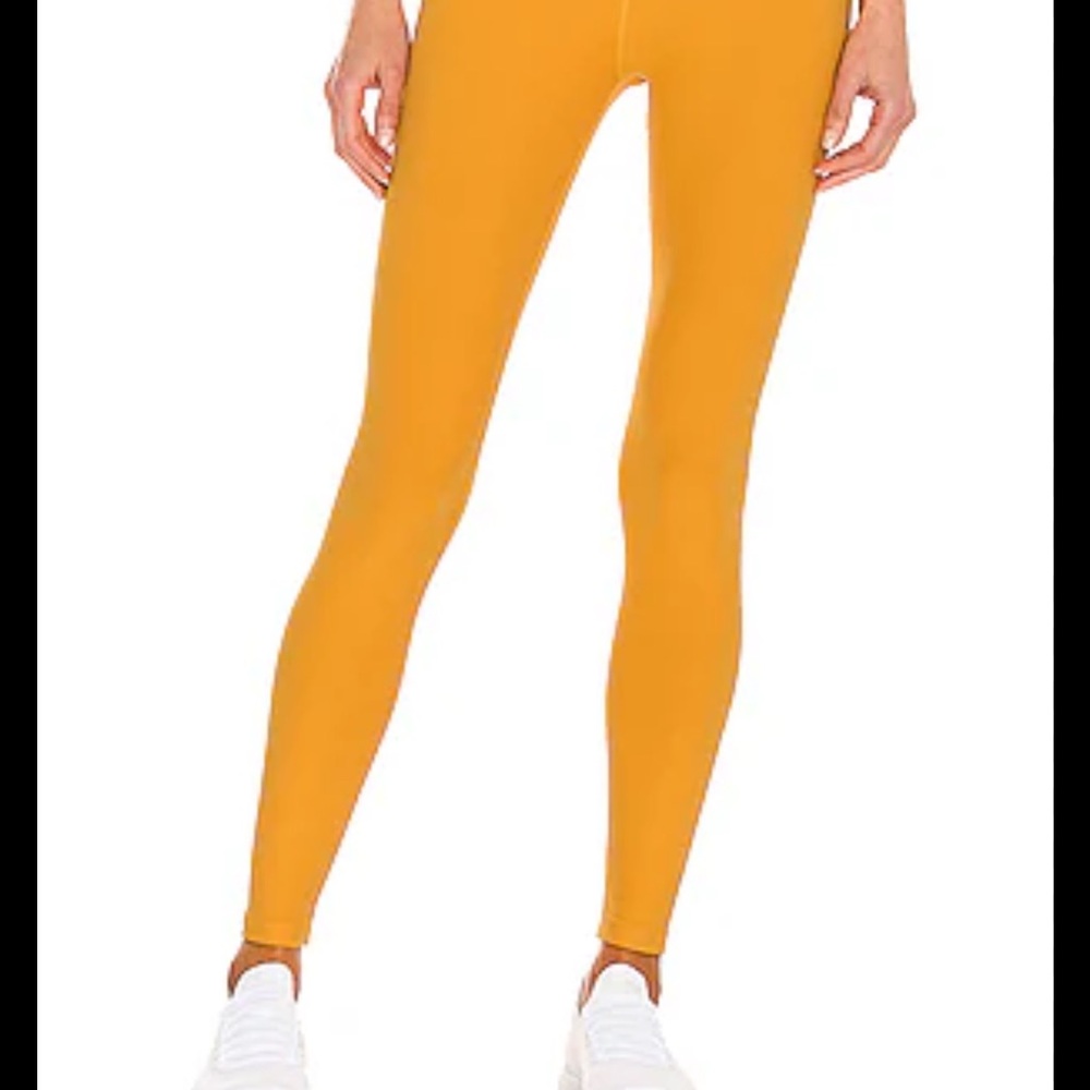 Beyond Yoga Caught in the Midi Citrine high rise leggings